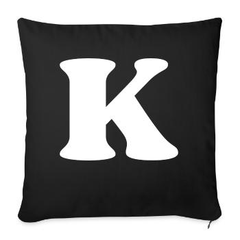 Buchstabe k - Sofakissenbezug 45 x 45 cm - Schwarz - Vorne