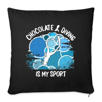 Divers Scuba Diving Scuba Diving Scuba Diving - Sofa pillowcase 17,3'' x 17,3'' (45 x 45 cm) - black - Front
