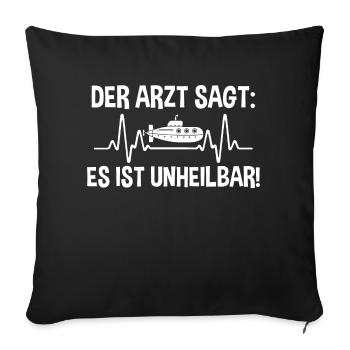 Tauchboot Unterseeboot Unterwasserboot U-Boot - Sofakissenbezug 45 x 45 cm - Schwarz - Vorne