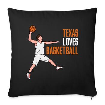 Texas basketball design for proud Texas fans - Sofa pillowcase 17,3'' x 17,3'' (45 x 45 cm) - black - Front