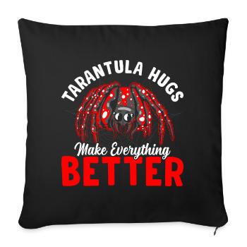 Tarantula hugs pet spider owners - Sofa pillowcase 17,3'' x 17,3'' (45 x 45 cm) - black - Front