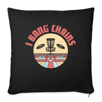 I Bang Chains Disc Golf Frisbee - Housse de coussin décorative 45 x 45 cm - noir - Devant