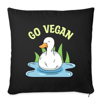 Duck design for proud vegans - Sofa pillowcase 17,3'' x 17,3'' (45 x 45 cm) - black - Front