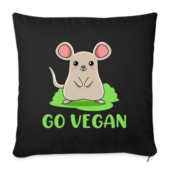 Mouse design for proud vegans - Sofa pillowcase 17,3'' x 17,3'' (45 x 45 cm) - black - Front