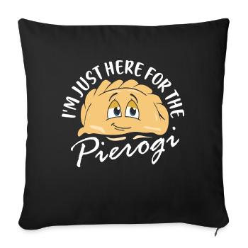 Je suis juste ici pour la cuisine polonaise Pierogi Polsk - Housse de coussin décorative 45 x 45 cm - noir - Devant