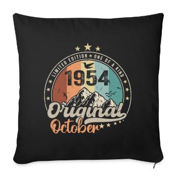 October | The Legends were born in October 1954 - Sofa pillowcase 17,3'' x 17,3'' (45 x 45 cm) - black - Front