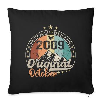 October | the Legends were born in October 2009 - Sofa pillowcase 17,3'' x 17,3'' (45 x 45 cm) - black - Front
