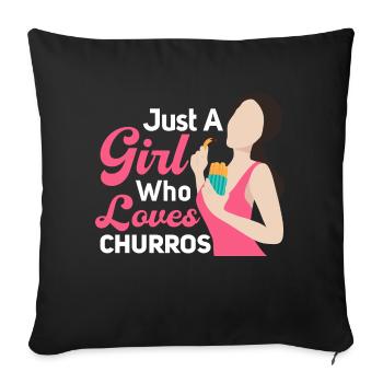 Juste une fille qui aime les churros Pâtisserie latine de - Housse de coussin décorative 45 x 45 cm - noir - Devant