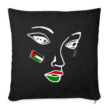 Free palestine women face - Sofa pillowcase 17,3'' x 17,3'' (45 x 45 cm) - black - Front