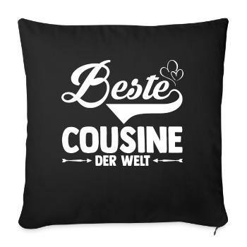 Cousinen Cousine - Sofakissenbezug 45 x 45 cm - Schwarz - Vorne