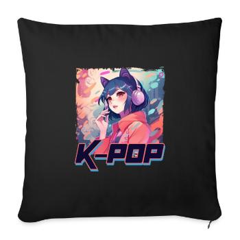K-Pop Music Album Cover - Anime Shirt - Sofa pillowcase 17,3'' x 17,3'' (45 x 45 cm) - black - Front