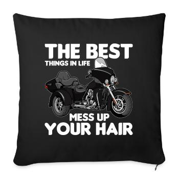 Trike Echte Männer - Triker Trikes Motorrad - Sofakissenbezug 45 x 45 cm - Schwarz - Vorne
