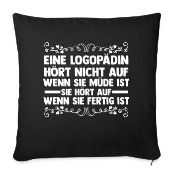 Logopädie Logopädin - Sofakissenbezug 45 x 45 cm - Schwarz - Vorne