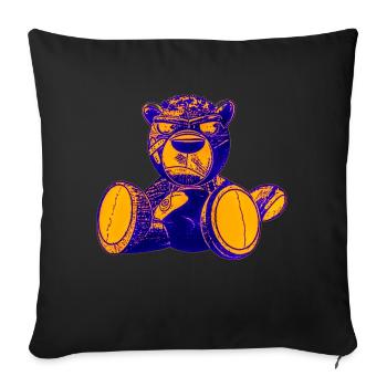 Creepy Teddy Yellow - Sofakissenbezug 45 x 45 cm - Schwarz - Vorne