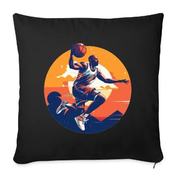 BASKETBALL forever! - Sofa pillowcase 17,3'' x 17,3'' (45 x 45 cm) - black - Front