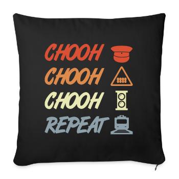 Railroad Joke - Sofa pillowcase 17,3'' x 17,3'' (45 x 45 cm) - black - Front