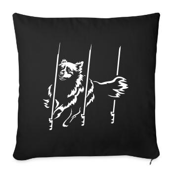 Australian Shepherd "Black Edition" - Sofa pillowcase 17,3'' x 17,3'' (45 x 45 cm) - black - Front