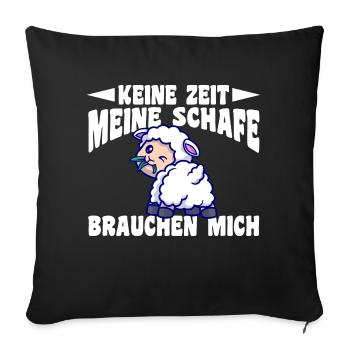 Schaf Schäfer Schäferei Bauer Landwirt Bauernhof S - Sofakissenbezug 45 x 45 cm - Schwarz - Vorne