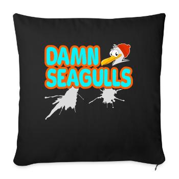 Damn Seagulls Funny Sailor Captain Saying - Sofa pillowcase 17,3'' x 17,3'' (45 x 45 cm) - black - Front