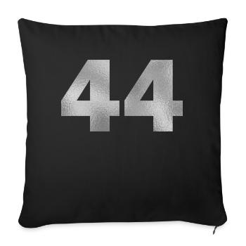 Birthday 44 years - Sofa pillowcase 17,3'' x 17,3'' (45 x 45 cm) - black - Front