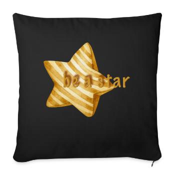 be a star - Sofa pillowcase 17,3'' x 17,3'' (45 x 45 cm) - black - Front