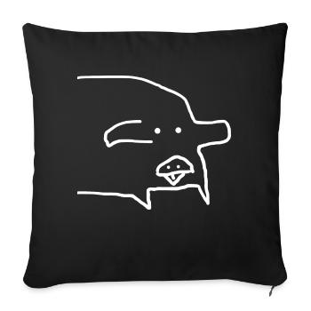 Pig Animal Funny - Sofa pillowcase 17,3'' x 17,3'' (45 x 45 cm) - black - Front