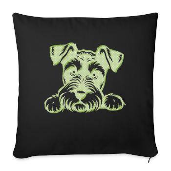 Chien chiot chien mignon Corgi aquarelle Art Cartoon Wof - Housse de coussin décorative 45 x 45 cm - noir - Devant