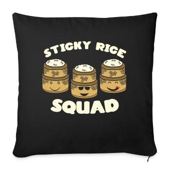 Funny Sticky Rice Thai Food Lover - Sofa pillowcase 17,3'' x 17,3'' (45 x 45 cm) - black - Front