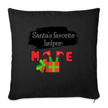 Santa's favorite helper: me - Sofa pillowcase 17,3'' x 17,3'' (45 x 45 cm) - black - Front