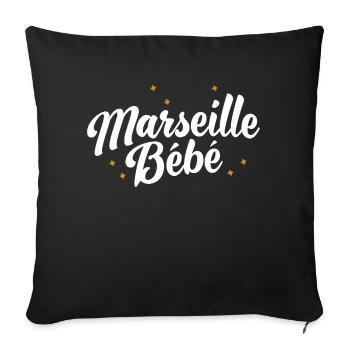 Marseille bébé - Housse de coussin décorative 45 x 45 cm - noir - Devant