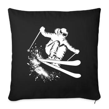 Ski Jumper Skiing Ski Winter Ski Holiday Piste - Sofa pillowcase 17,3'' x 17,3'' (45 x 45 cm) - black - Front
