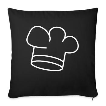 Chef à la toque - Housse de coussin décorative 45 x 45 cm - noir - Devant