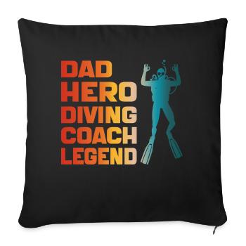 Dad Hero Diving Coach Legend Funny Diving Dad 2024 - Housse de coussin décorative 45 x 45 cm - noir - Devant