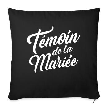 Témoin de la mariée - Housse de coussin décorative 45 x 45 cm - noir - Devant