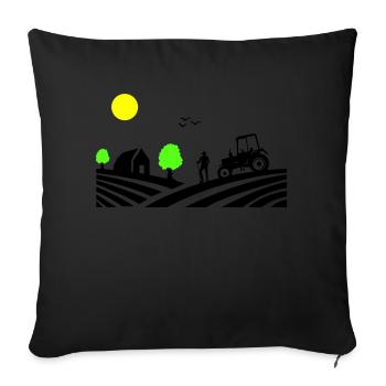traktor farm - Sofakissenbezug 45 x 45 cm - Schwarz - Vorne