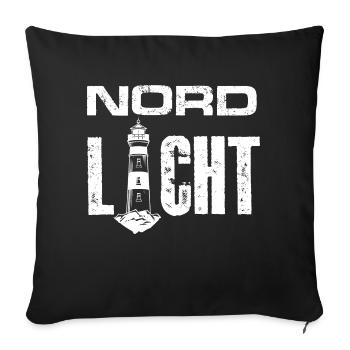 Côte des aurores boréales Mer du Nord Mer Baltique Frise - Housse de coussin décorative 45 x 45 cm - noir - Devant