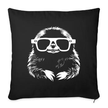 Paresseux Anime Paresseux Manga Paresseux Lunettes de soleil - Housse de coussin décorative 45 x 45 cm - noir - Devant