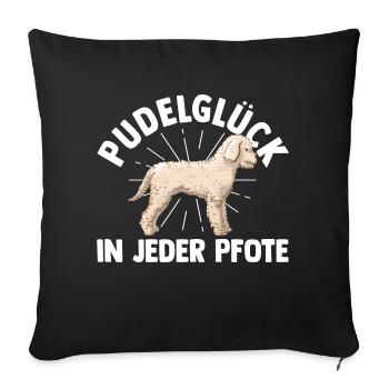 Caniche chien - Housse de coussin décorative 45 x 45 cm - noir - Devant