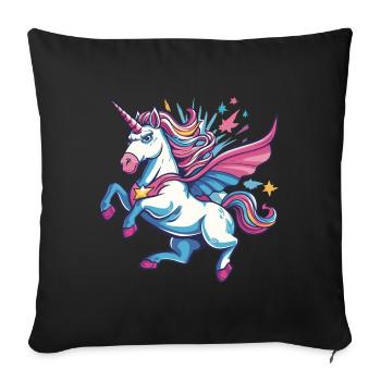 Unicorn Superhero Superpowers Supernatural Comic - Sofa pillowcase 17,3'' x 17,3'' (45 x 45 cm) - black - Front