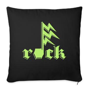Musique amplifiée : Rock - Housse de coussin décorative 45 x 45 cm - noir - Devant
