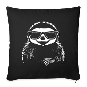 Sloths Anime Sloth Manga Sloth Sunglasses - Sofa pillowcase 17,3'' x 17,3'' (45 x 45 cm) - black - Front