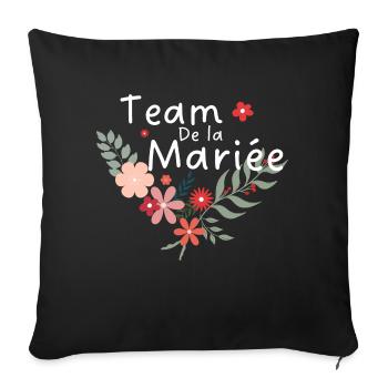 Floral Bridal Team-Bride Team - Sofa pillowcase 17,3'' x 17,3'' (45 x 45 cm) - black - Front