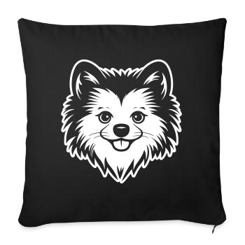Pomeranian Dog Head Pomeranian - Sofa pillowcase 17,3'' x 17,3'' (45 x 45 cm) - black - Front