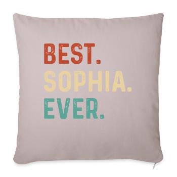 Nom de Sophia - Housse de coussin décorative 45 x 45 cm - taupe clair - Devant