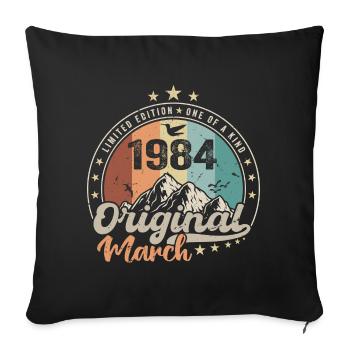 Cadeau D'anniversaire Nées En Mars 1984 Retro 1984 - Housse de coussin décorative 45 x 45 cm - noir - Devant