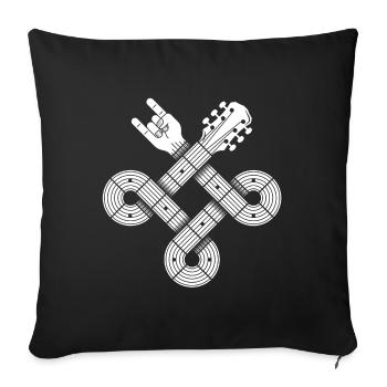 Guitare noeud celtique. Graphique de musique rock et métal - Housse de coussin décorative 45 x 45 cm - noir - Devant