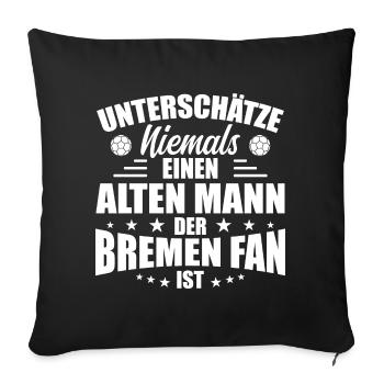 Old Man - Bremen Fan - Retro Vintage Football - Sofa pillowcase 17,3'' x 17,3'' (45 x 45 cm) - black - Front