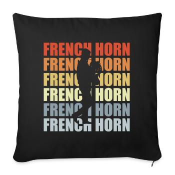 Klaxon rétro - Housse de coussin décorative 45 x 45 cm - noir - Devant