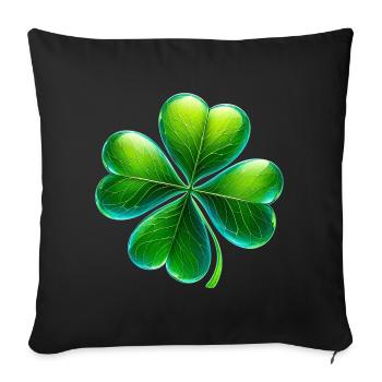 Four-leaf clover - Sofa pillowcase 17,3'' x 17,3'' (45 x 45 cm) - black - Front