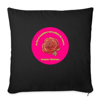 Paroles de Sainte Thérèse - Housse de coussin décorative 45 x 45 cm - noir - Devant